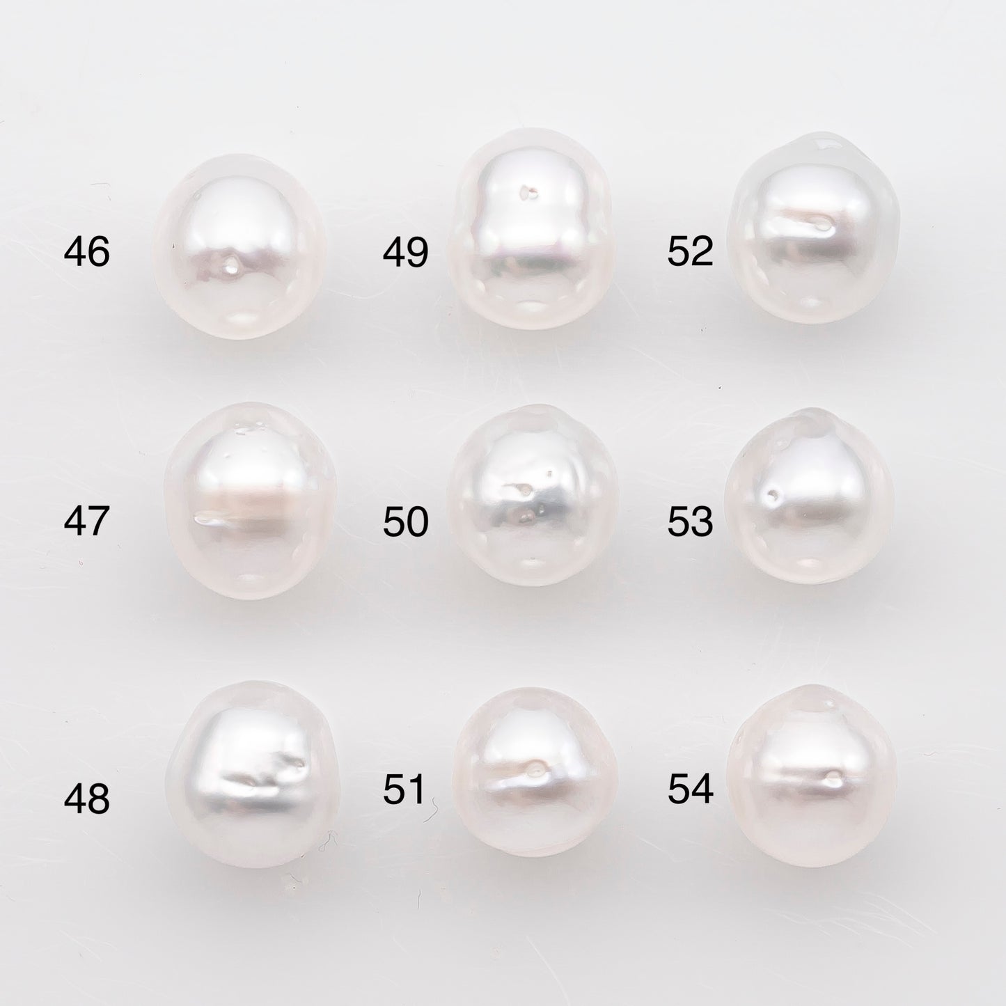 9-10mm White South Sea Pearl Drop Shape, Loose Undrilled Natural Color, SKU # 2938TH