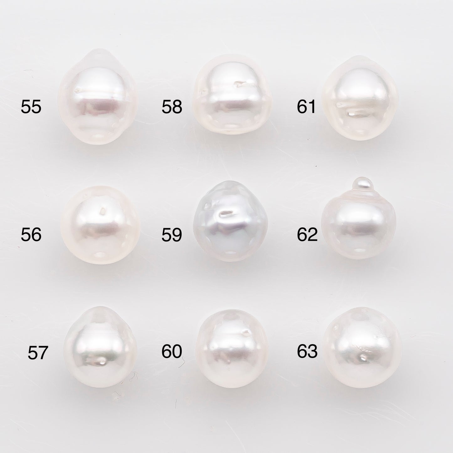 9-10mm White South Sea Pearl Drop Shape, Loose Undrilled Natural Color, SKU # 2938TH
