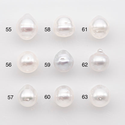 9-10mm White South Sea Pearl Drop Shape, Loose Undrilled Natural Color, SKU # 2938TH