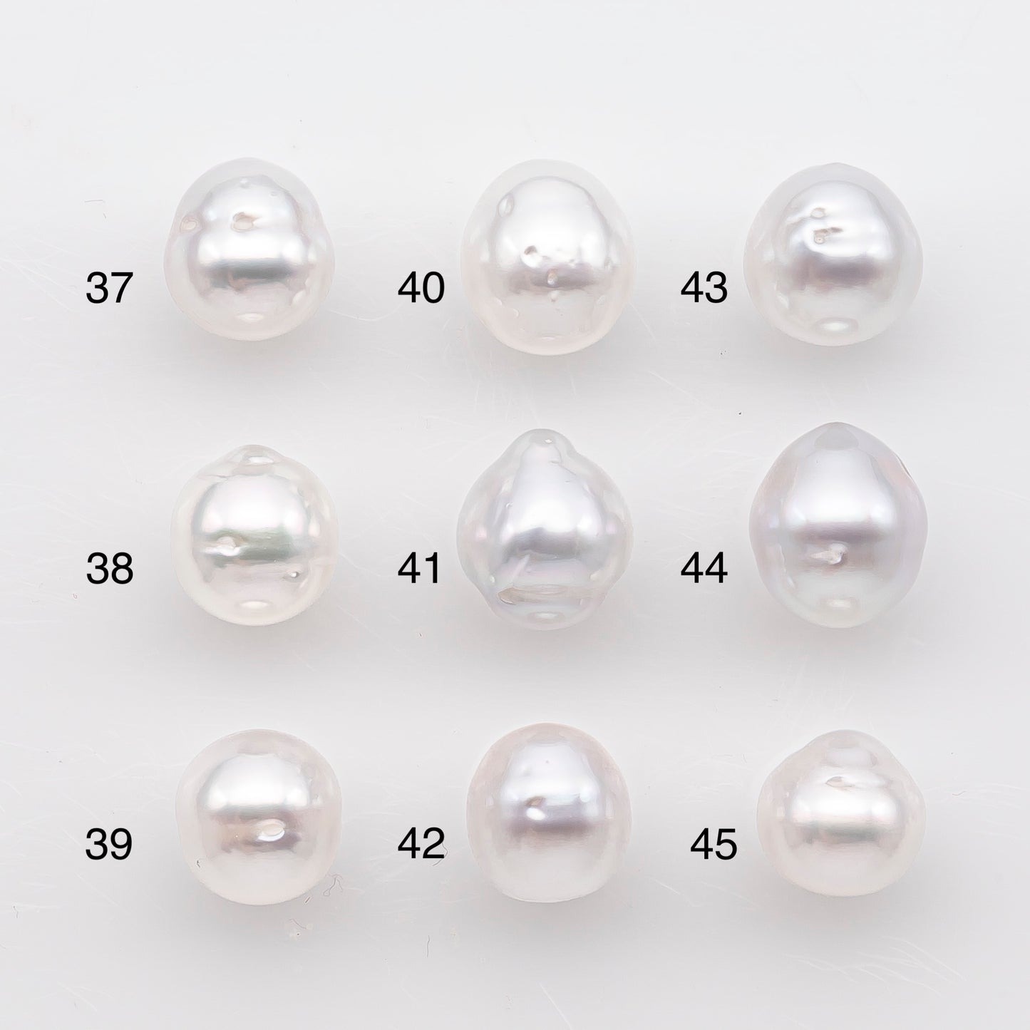 9-10mm White South Sea Pearl Drop Shape, Loose Undrilled Natural Color, SKU # 2939TH