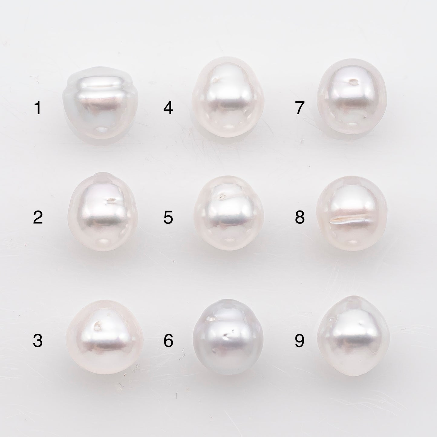 9-10mm White South Sea Pearl Drop Shape, Loose Undrilled Natural Color, SKU # 2939TH