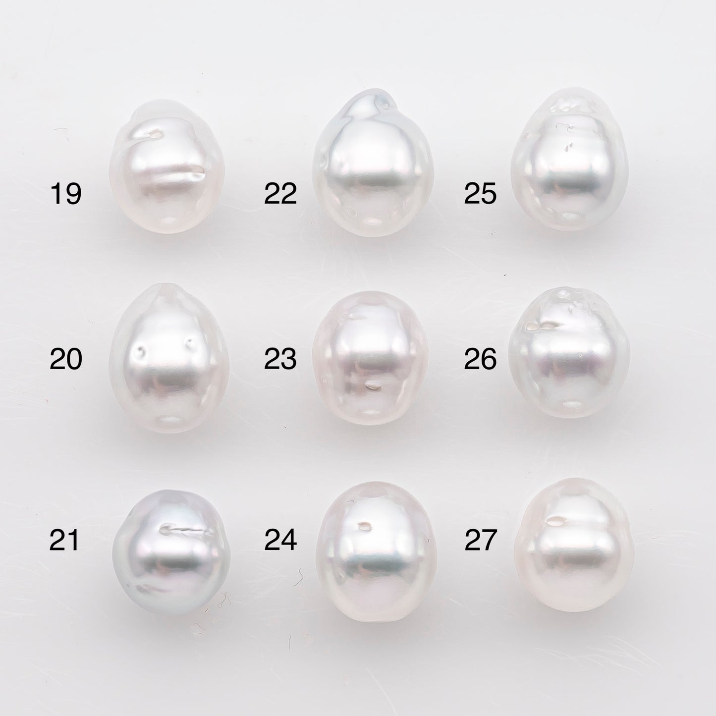 9-10mm White South Sea Pearl Drop Shape, Loose Undrilled Natural Color, SKU # 2939TH