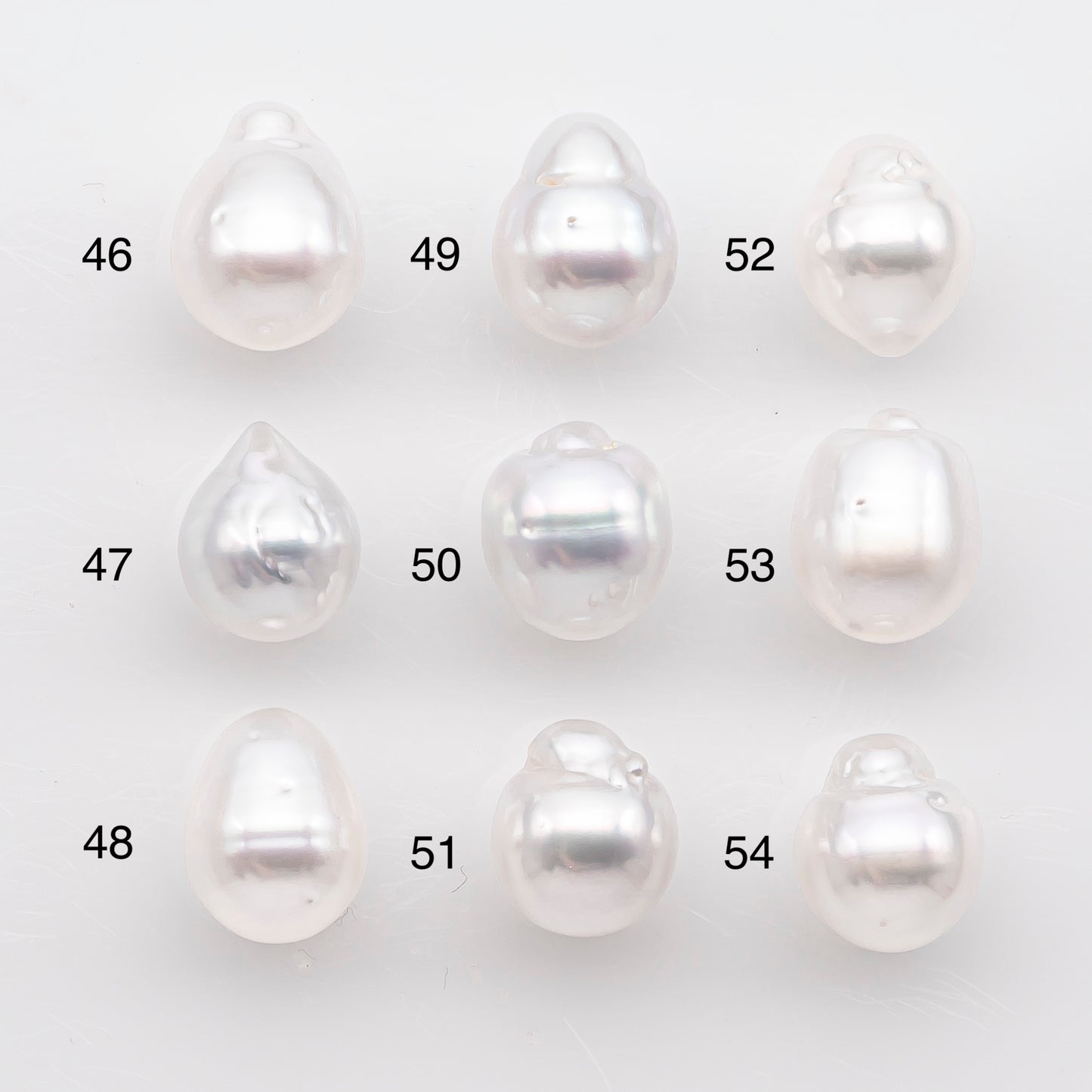 9-10mm White South Sea Pearl Drop Shape, Loose Undrilled Natural Color, SKU # 2939TH