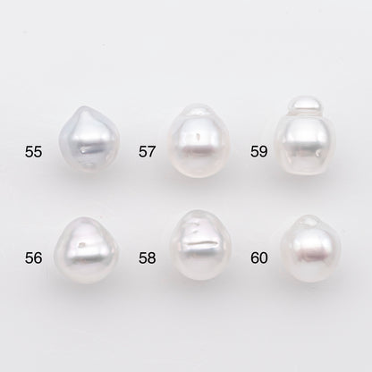 9-10mm White South Sea Pearl Drop Shape, Loose Undrilled Natural Color, SKU # 2939TH