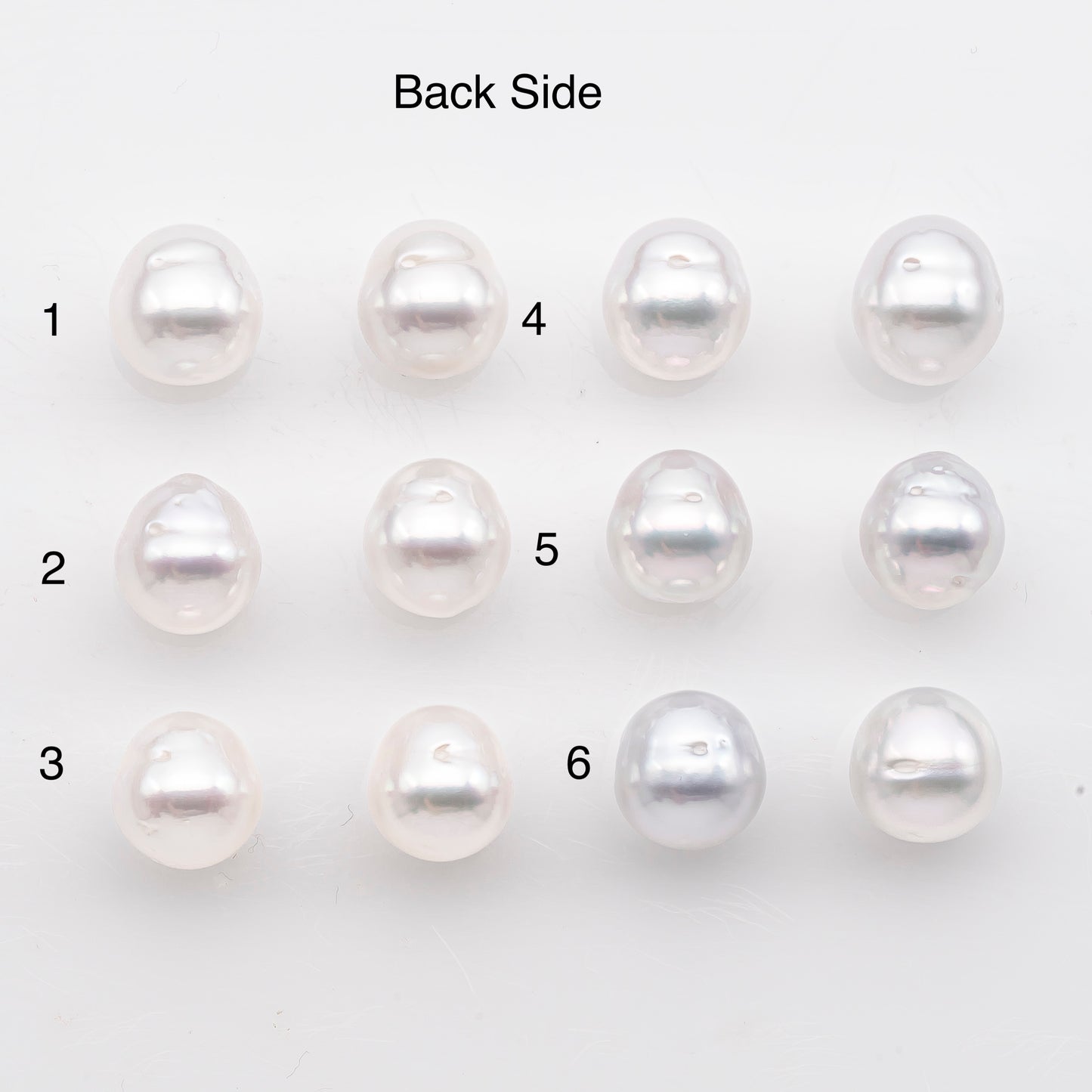 9-10mm Matched Pair White South Sea Pearl, Undrilled Natural Color, SKU # 2942TH