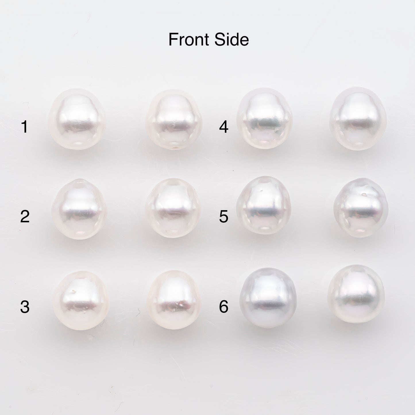 9-10mm Matched Pair White South Sea Pearl, Undrilled Natural Color, SKU # 2942TH