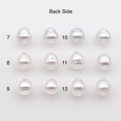 9-10mm Matched Pair White South Sea Pearl, Undrilled Natural Color, SKU # 2942TH