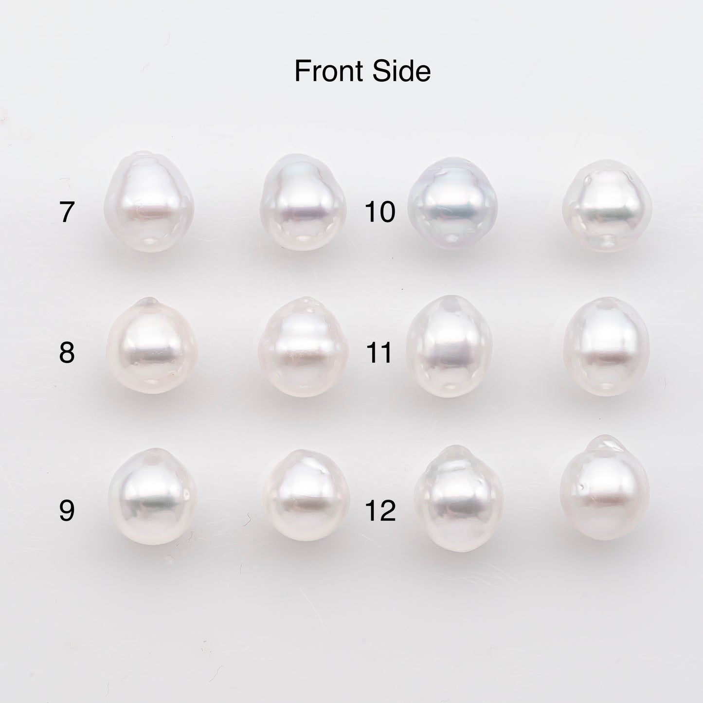 9-10mm Matched Pair White South Sea Pearl, Undrilled Natural Color, SKU # 2942TH