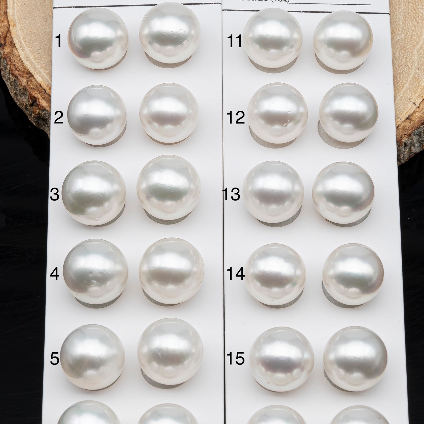 12-13mm Matched Pair White South Sea Pearl, Round undrilled with High Luster and Minor Blemishes for Jewelry Making, SKU # 2943TH
