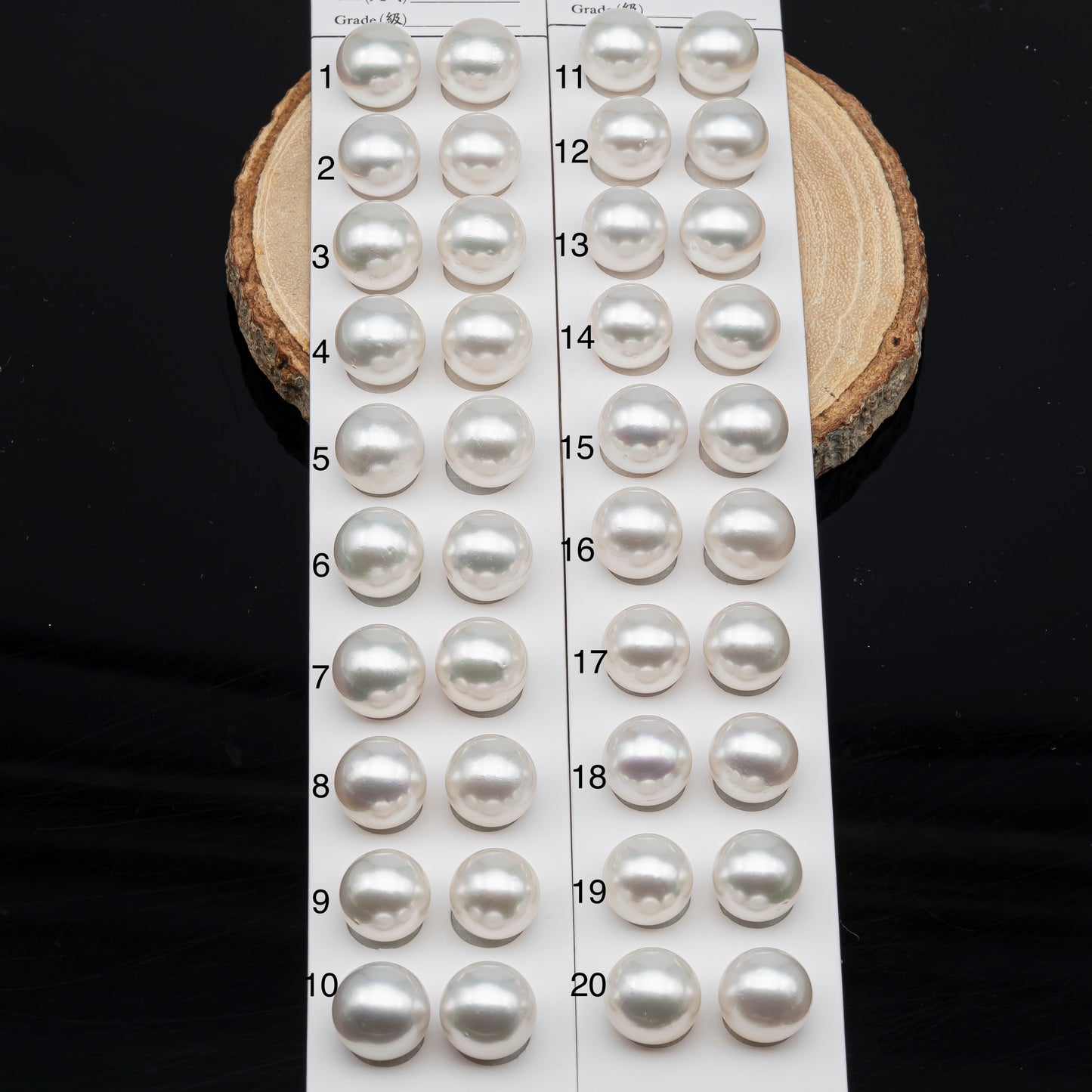 12-13mm Matched Pair White South Sea Pearl, Round undrilled with High Luster and Minor Blemishes for Jewelry Making, SKU # 2943TH