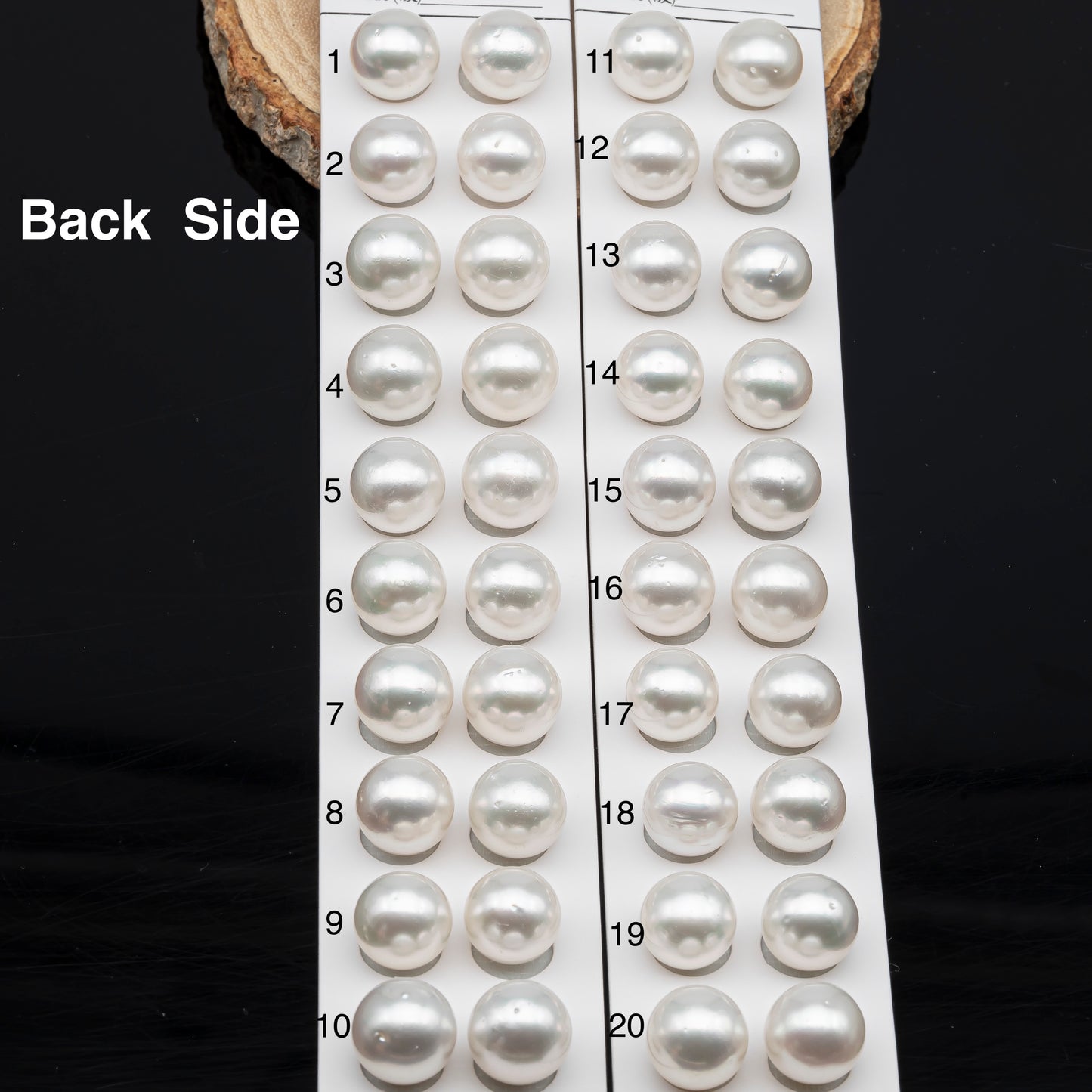 12-13mm Matched Pair White South Sea Pearl, Round undrilled with High Luster and Minor Blemishes for Jewelry Making, SKU # 2943TH