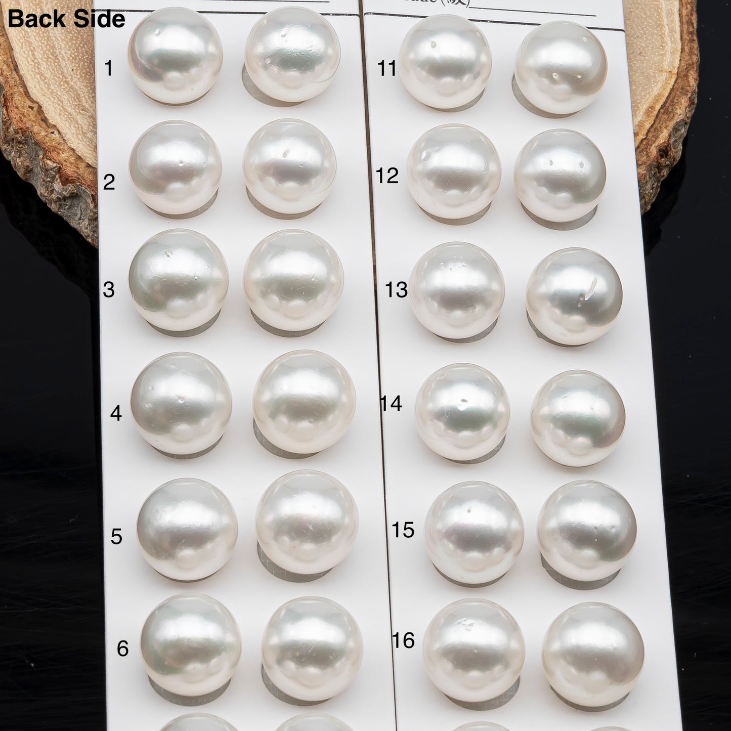 12-13mm Matched Pair White South Sea Pearl, Round undrilled with High Luster and Minor Blemishes for Jewelry Making, SKU # 2943TH