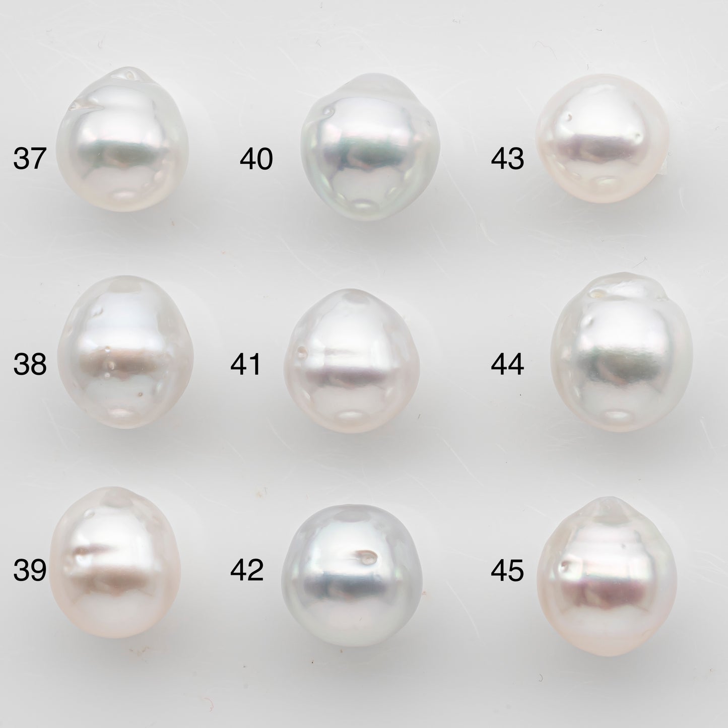 10-11mm White South Sea Pearl Drop Shape with High Luster, Loose Undrilled Natural Color, SKU # 3091WS