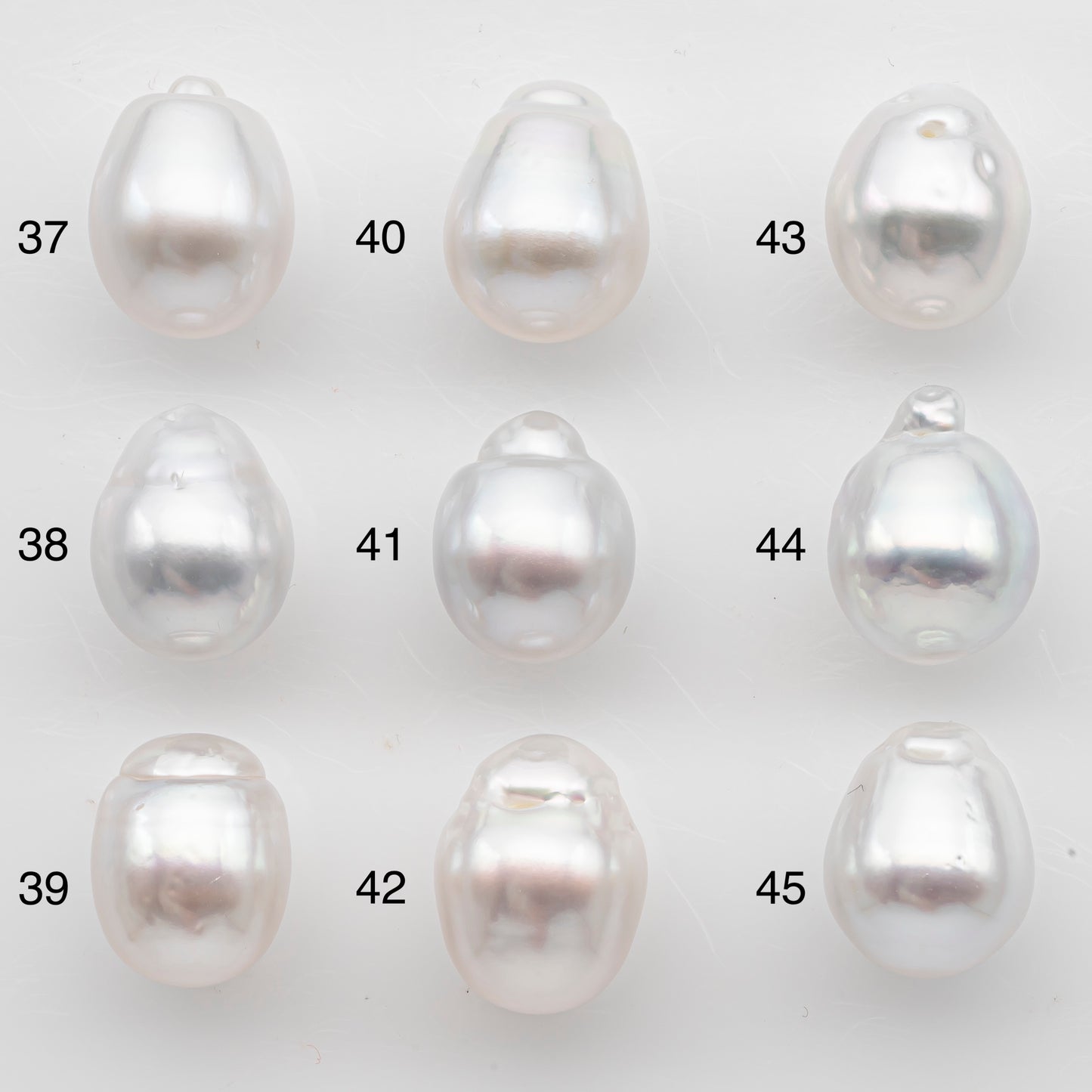 10-11mm White South Sea Pearl Drop Shape with High Luster, Loose Undrilled Natural Color, SKU # 3092WS