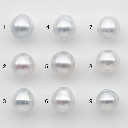 10-11mm White South Sea Pearl Near Round with High Luster, Loose Undrilled Natural Color, SKU # 3093WS