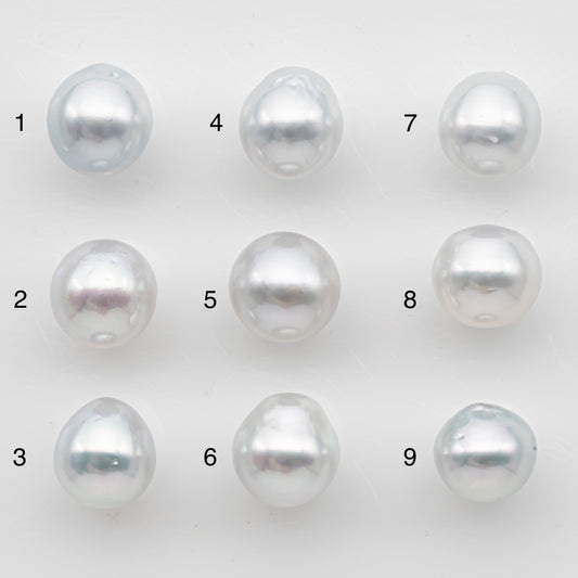 10-11mm White South Sea Pearl Near Round with High Luster, Loose Undrilled Natural Color, SKU # 3093WS