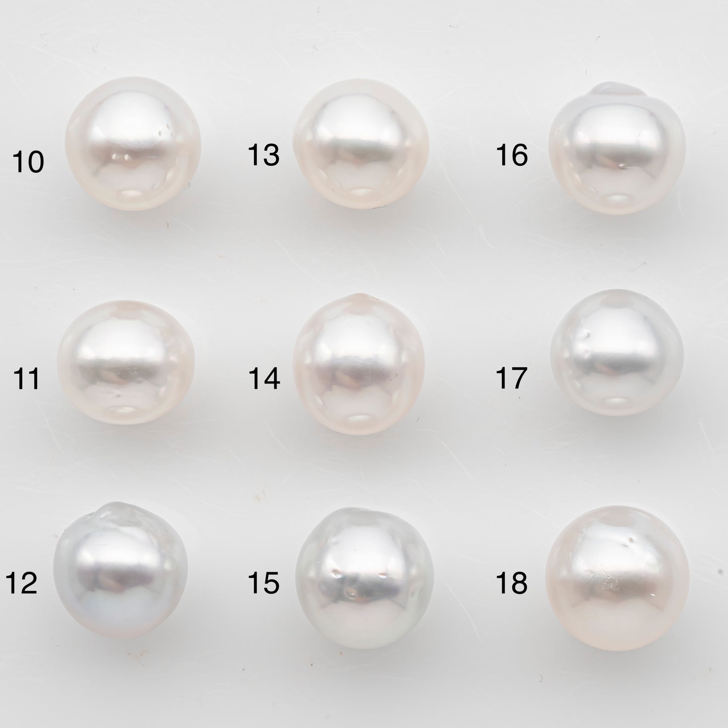 10-11mm White South Sea Pearl Near Round with High Luster, Loose Undrilled Natural Color, SKU # 3093WS