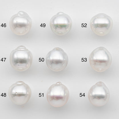 10-11mm White South Sea Pearl Near Round with High Luster, Loose Undrilled Natural Color, SKU # 3093WS