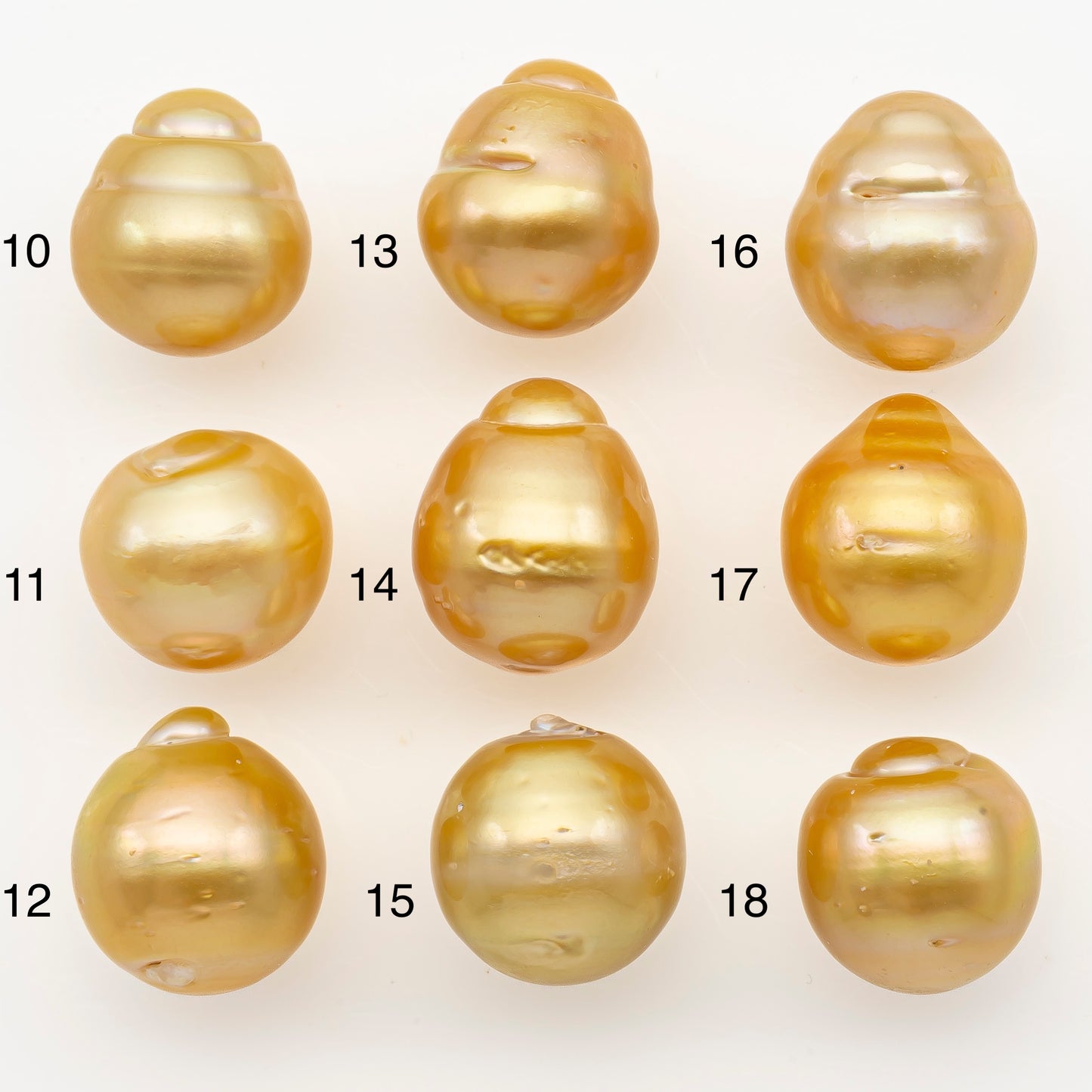 13-14mm South Sea Pearl in Natural Gold Color, Loose Drop Shape, Undrilled for Jewelry Making, SKU # 3095GS