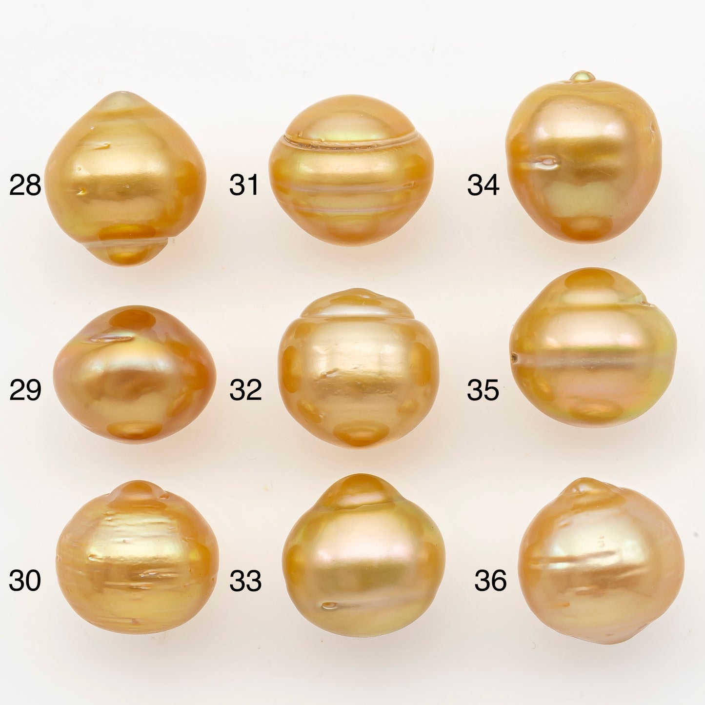 13-14mm South Sea Pearl in Natural Gold Color, Loose Drop Shape, Undrilled for Jewelry Making, SKU # 3095GS