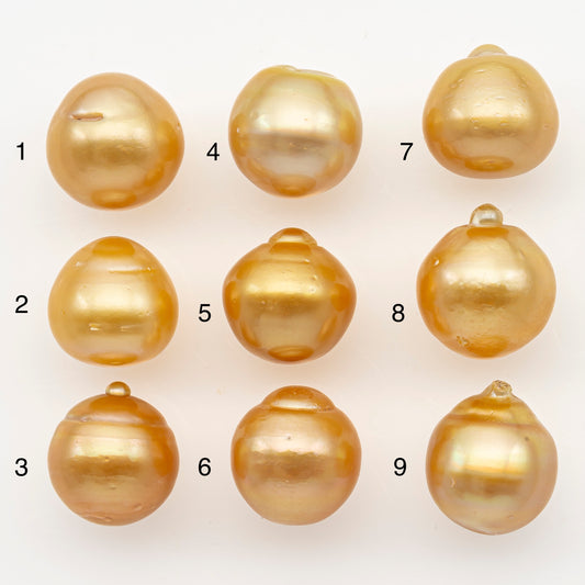 13-14mm South Sea Pearl in Natural Gold Color, Loose Drop Shape, Undrilled for Jewelry Making, SKU # 3096GS