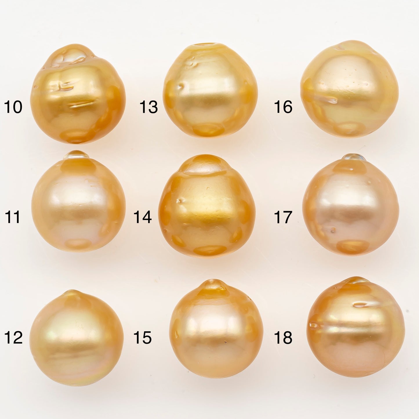 13-14mm South Sea Pearl in Natural Gold Color, Loose Drop Shape, Undrilled for Jewelry Making, SKU # 3096GS