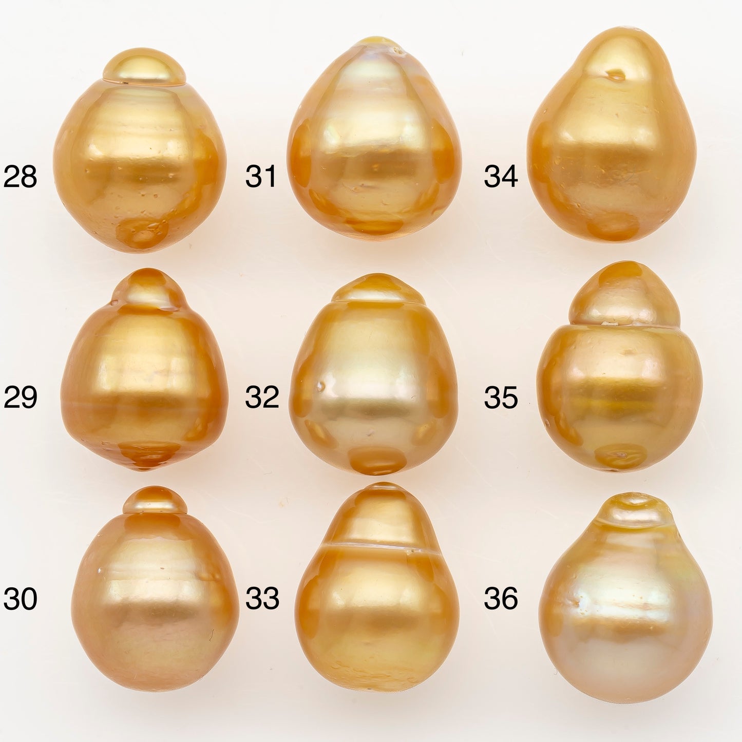 13-14mm South Sea Pearl in Natural Gold Color, Loose Drop Shape, Undrilled for Jewelry Making, SKU # 3096GS