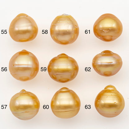 13-14mm South Sea Pearl in Natural Gold Color, Loose Drop Shape, Undrilled for Jewelry Making, SKU # 3096GS