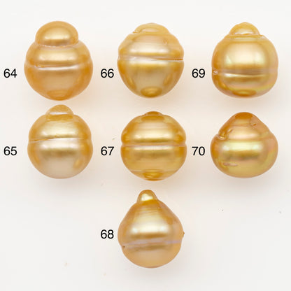 13-14mm South Sea Pearl in Natural Gold Color, Loose Drop Shape, Undrilled for Jewelry Making, SKU # 3096GS