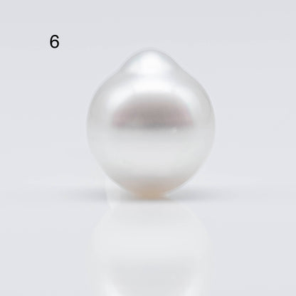 12-13mm White South Sea Pearl Drops in Natural Color with Beautiful Lusters, Loose Single Piece Undrilled for Jewelry Making, SKU # 1748SS