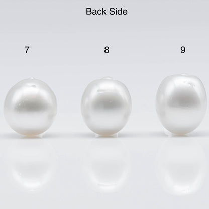 12-13mm South Sea Pearl Drops in White Natural Color with Beautiful Lusters and Minor Blemishes, Undrilled Single Piece, SKU # 1749SS