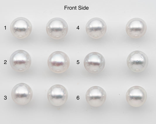 10-11mm Matched Pair White South Sea Pearl with High Luster, Loose Undrilled Natural Color, SKU # 3094WS