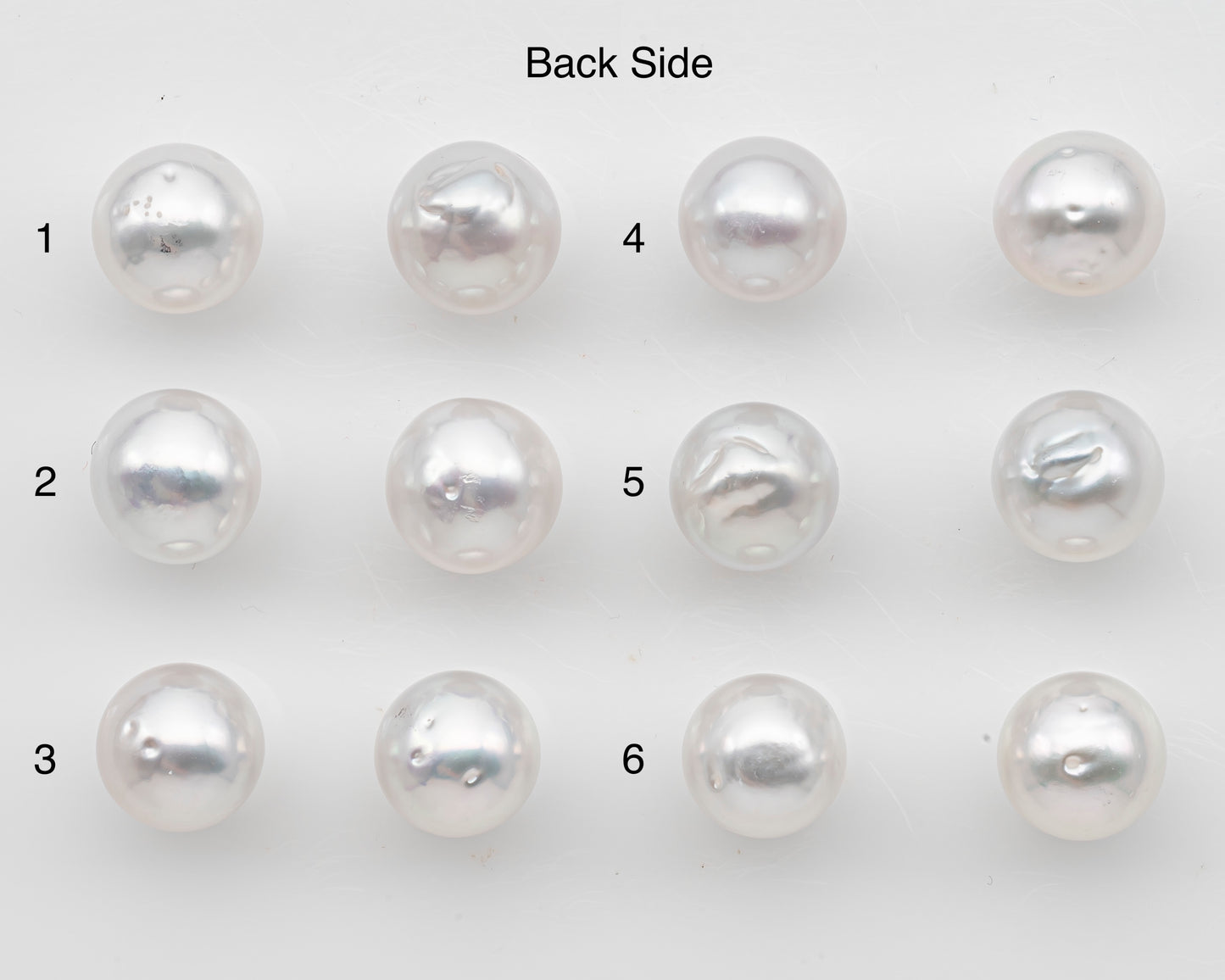 10-11mm Matched Pair White South Sea Pearl with High Luster, Loose Undrilled Natural Color, SKU # 3094WS