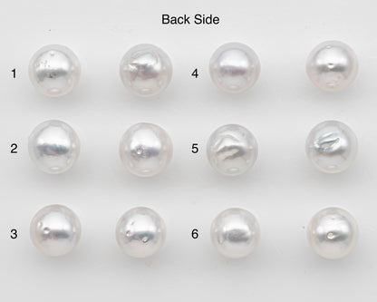 10-11mm Matched Pair White South Sea Pearl with High Luster, Loose Undrilled Natural Color, SKU # 3094WS