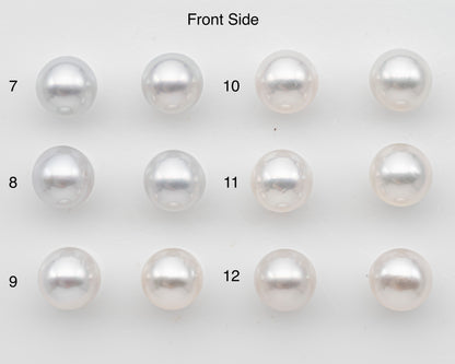 10-11mm Matched Pair White South Sea Pearl with High Luster, Loose Undrilled Natural Color, SKU # 3094WS