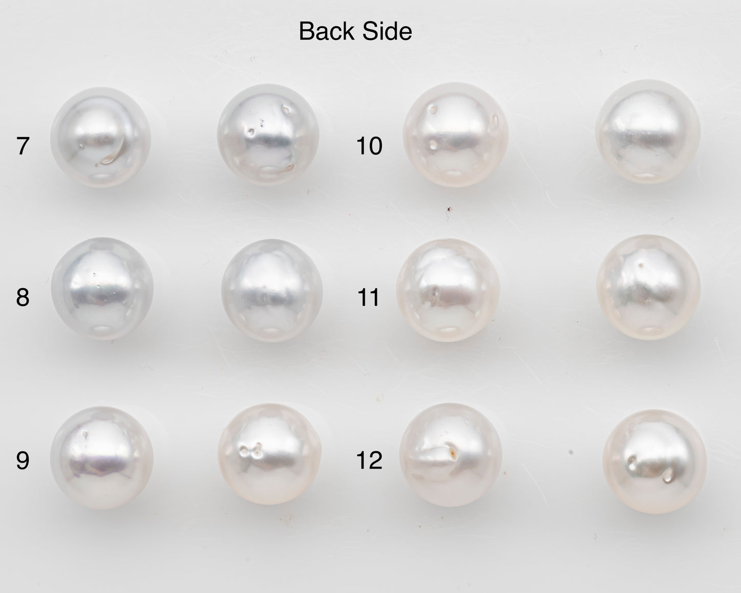 10-11mm Matched Pair White South Sea Pearl with High Luster, Loose Undrilled Natural Color, SKU # 3094WS