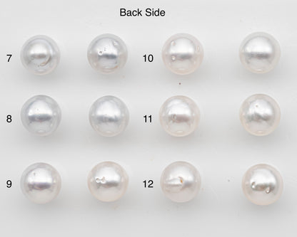 10-11mm Matched Pair White South Sea Pearl with High Luster, Loose Undrilled Natural Color, SKU # 3094WS