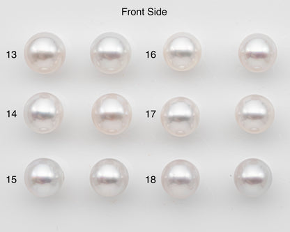 10-11mm Matched Pair White South Sea Pearl with High Luster, Loose Undrilled Natural Color, SKU # 3094WS
