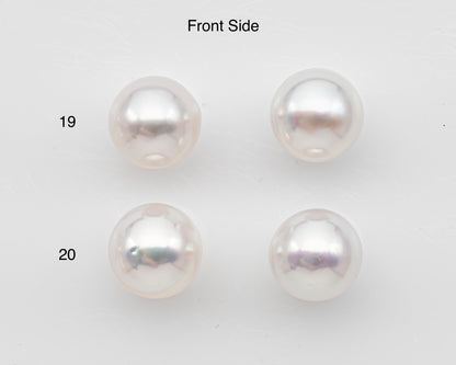 10-11mm Matched Pair White South Sea Pearl with High Luster, Loose Undrilled Natural Color, SKU # 3094WS