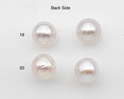 10-11mm Matched Pair White South Sea Pearl with High Luster, Loose Undrilled Natural Color, SKU # 3094WS