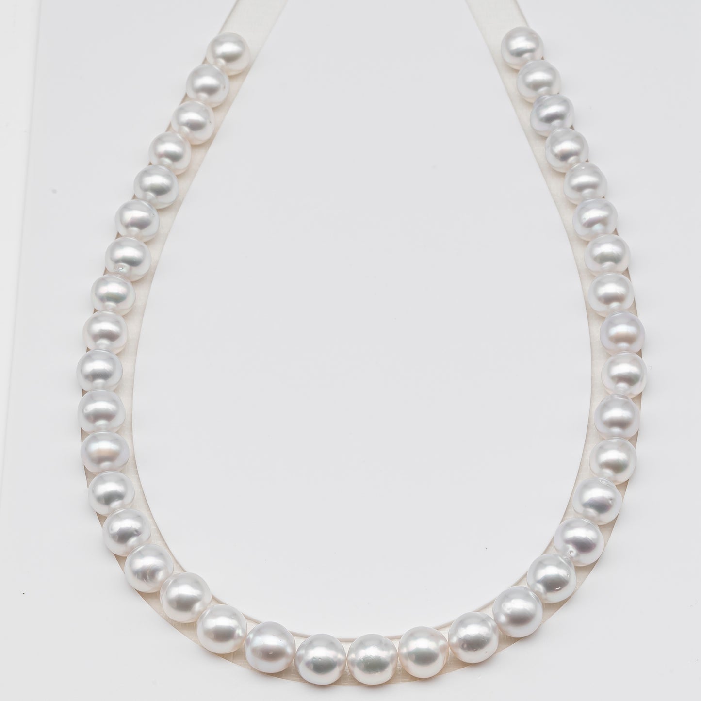 10-11mm White South Sea Pearl Near Round, Natural Color Pearls for Jewelry Making, Full Strand (No Hole), SKU # 3105WS