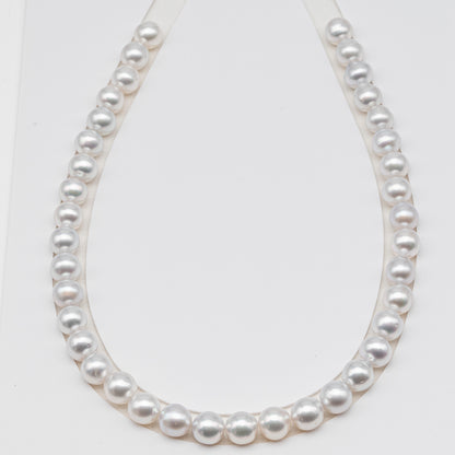 10-11mm White South Sea Pearl Near Round, Natural Color Pearls for Jewelry Making, Full Strand (No Hole), SKU # 3105WS