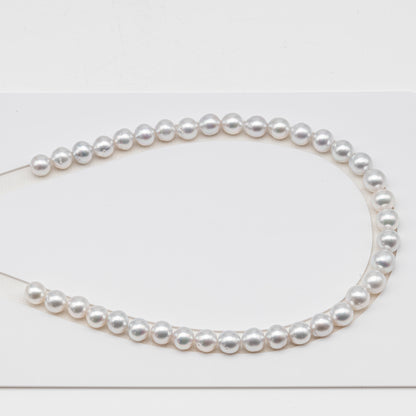 10-11mm White South Sea Pearl Near Round, Natural Color Pearls for Jewelry Making, Full Strand (No Hole), SKU # 3105WS
