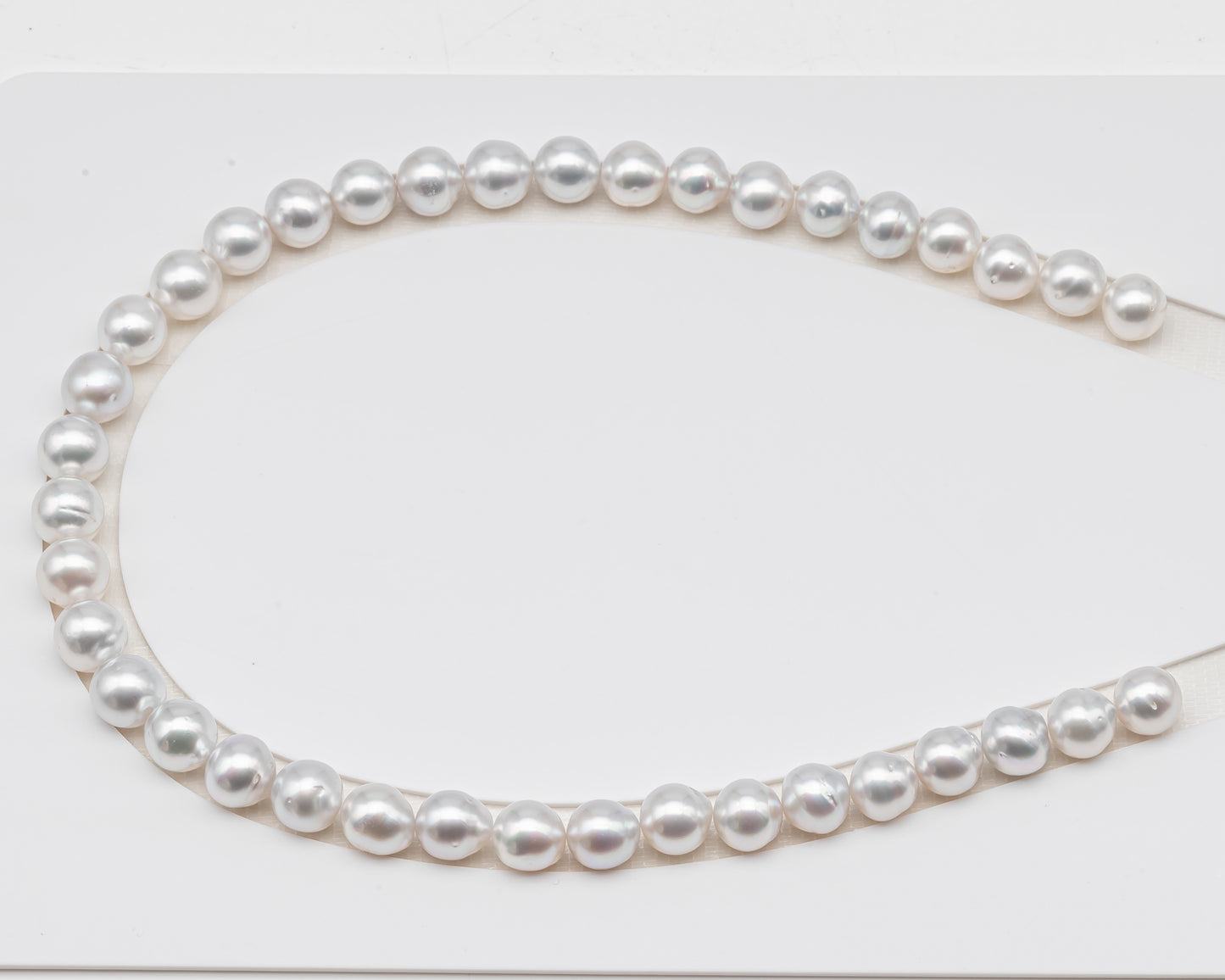 10-11mm White South Sea Pearl Near Round, Natural Color Pearls for Jewelry Making, Full Strand (No Hole), SKU # 3105WS