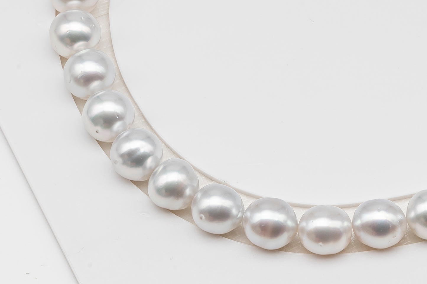 10-11mm White South Sea Pearl Near Round, Natural Color Pearls for Jewelry Making, Full Strand (No Hole), SKU # 3106WS