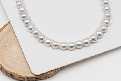 10-11mm White South Sea Pearl Near Round, Natural Color Pearls for Jewelry Making, Full Strand (No Hole), SKU # 3106WS