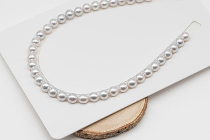 10-11mm White South Sea Pearl Near Round, Natural Color Pearls for Jewelry Making, Full Strand (No Hole), SKU # 3106WS