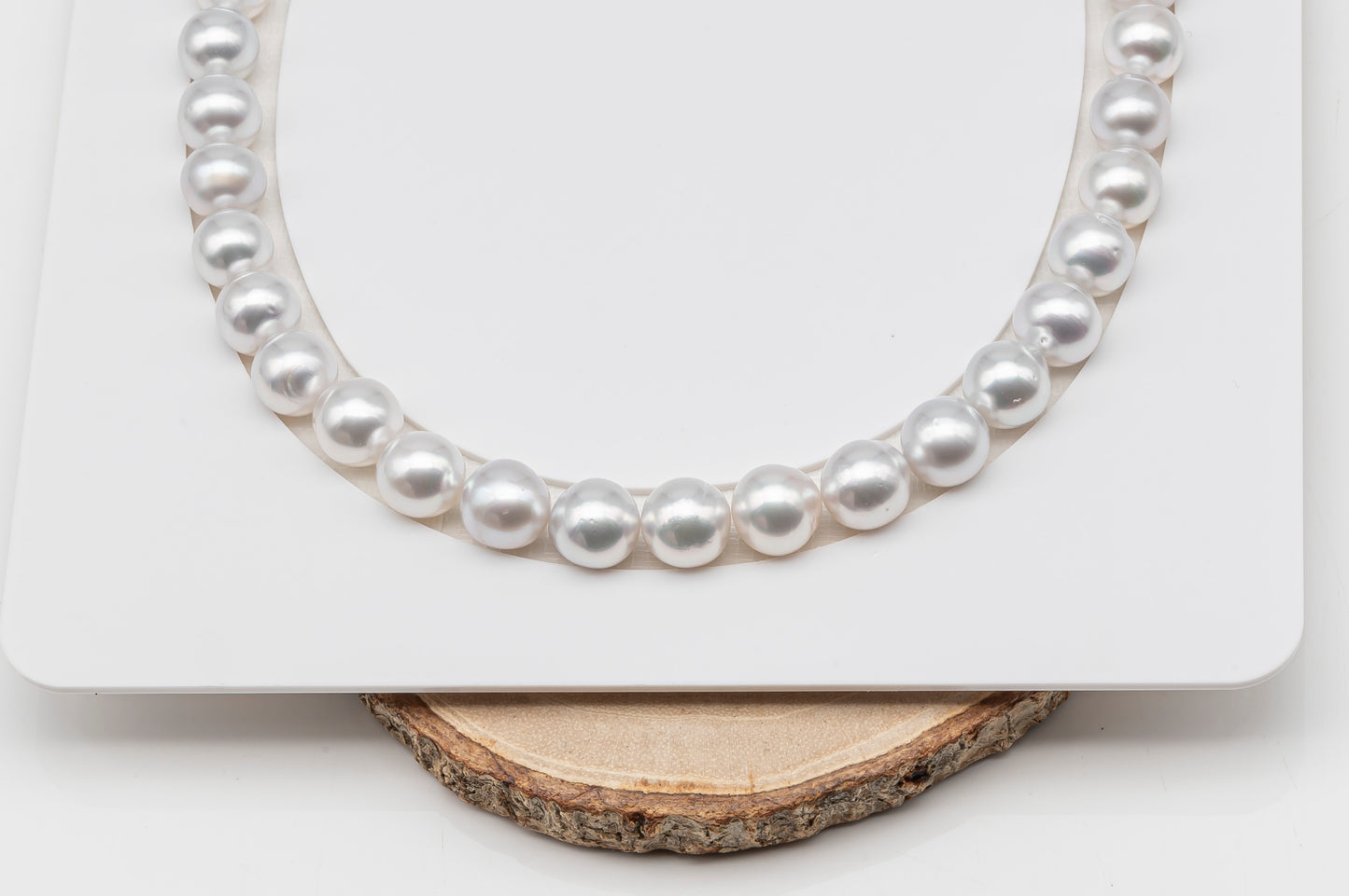 10-11mm White South Sea Pearl Near Round, Natural Color Pearls for Jewelry Making, Full Strand (No Hole), SKU # 3105WS