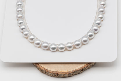 10-11mm White South Sea Pearl Near Round, Natural Color Pearls for Jewelry Making, Full Strand (No Hole), SKU # 3105WS