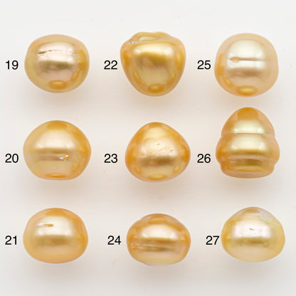 12-13mm South Sea Pearl in Natural Color with High Luster, Button Loose Pearl, Undrilled for Jewelry Making, SKU # 3195GS